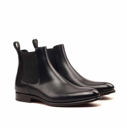 Premium Black crust Leather chelsea boot