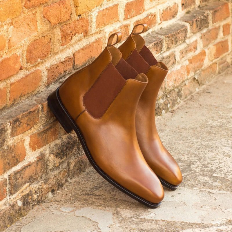 Martin tan luxury Leather chelsea boot