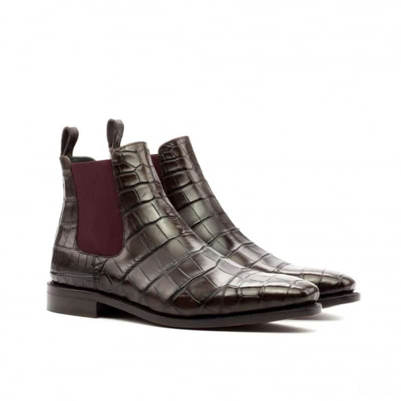 Exotic Brown Croco Leather chelsea boot