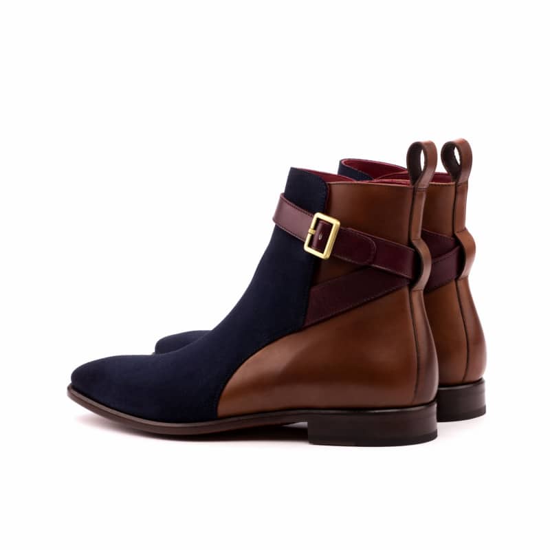 Matthew Navy Suede Cognac Leather Jodhpuri boot