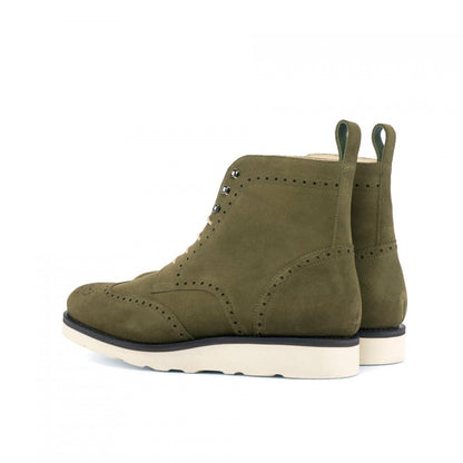 Extra Light Olive suede eva Leather Brogue boot