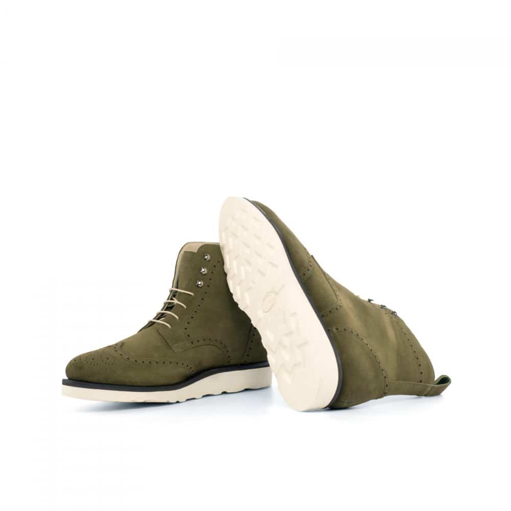 Extra Light Olive suede eva Leather Brogue boot