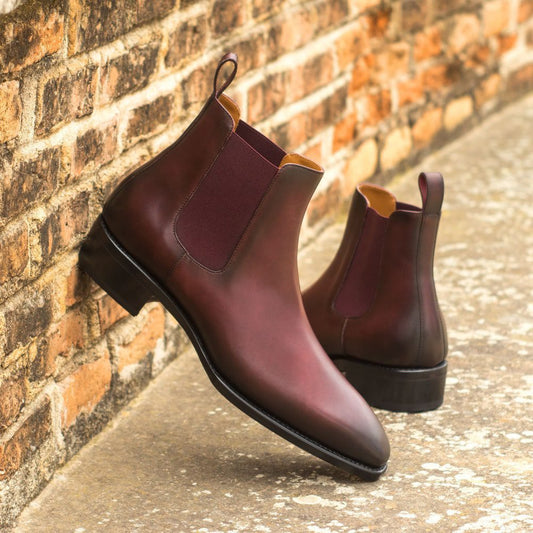 Andrews Burgundy with two tone Leather chelsea boot