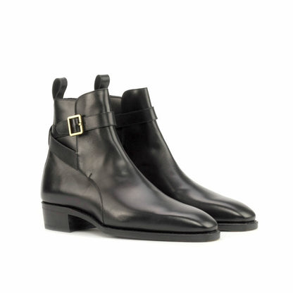 Andrews Black Premium Leather Jodhpuri boot