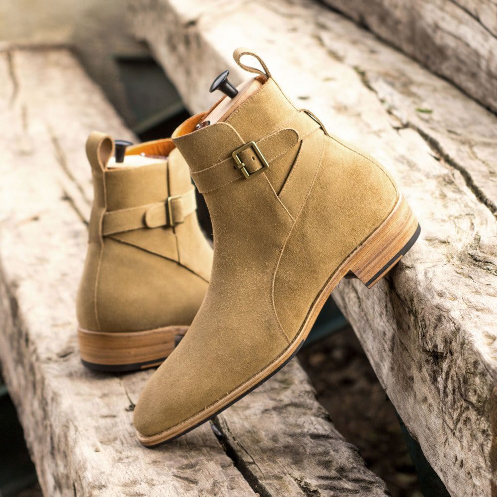 Classic Beige Leather Jodhpuri boot