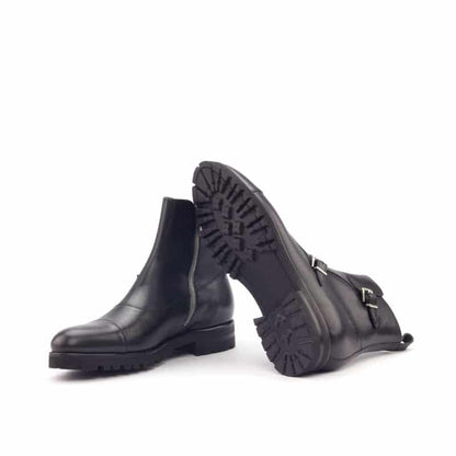 Black crust  Thick Sole Leather Octavian Buckle boot