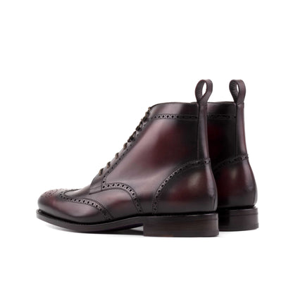 Luxury Patina Burgundy/cherry Leather Brogue boot