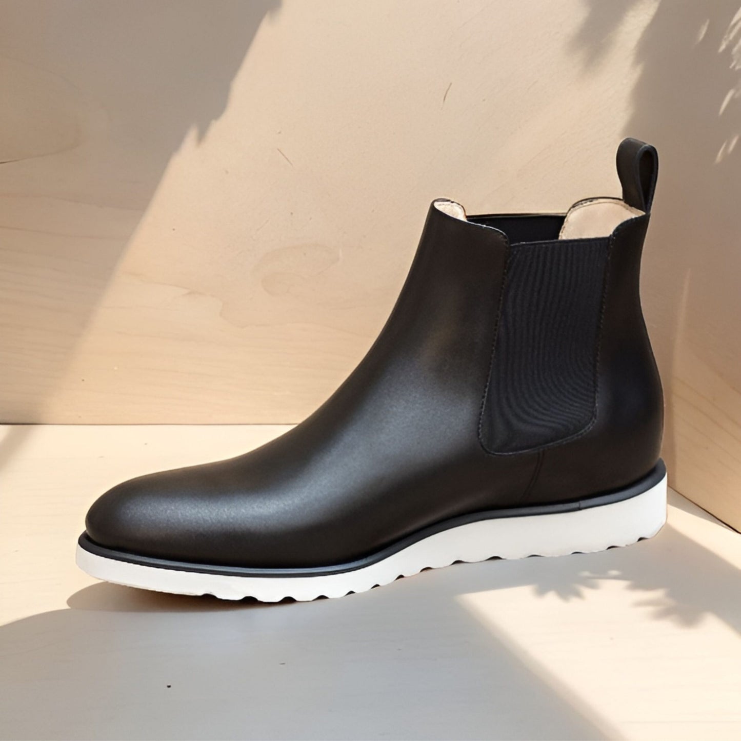 Justin Black Crust light weight Leather chelsea boot