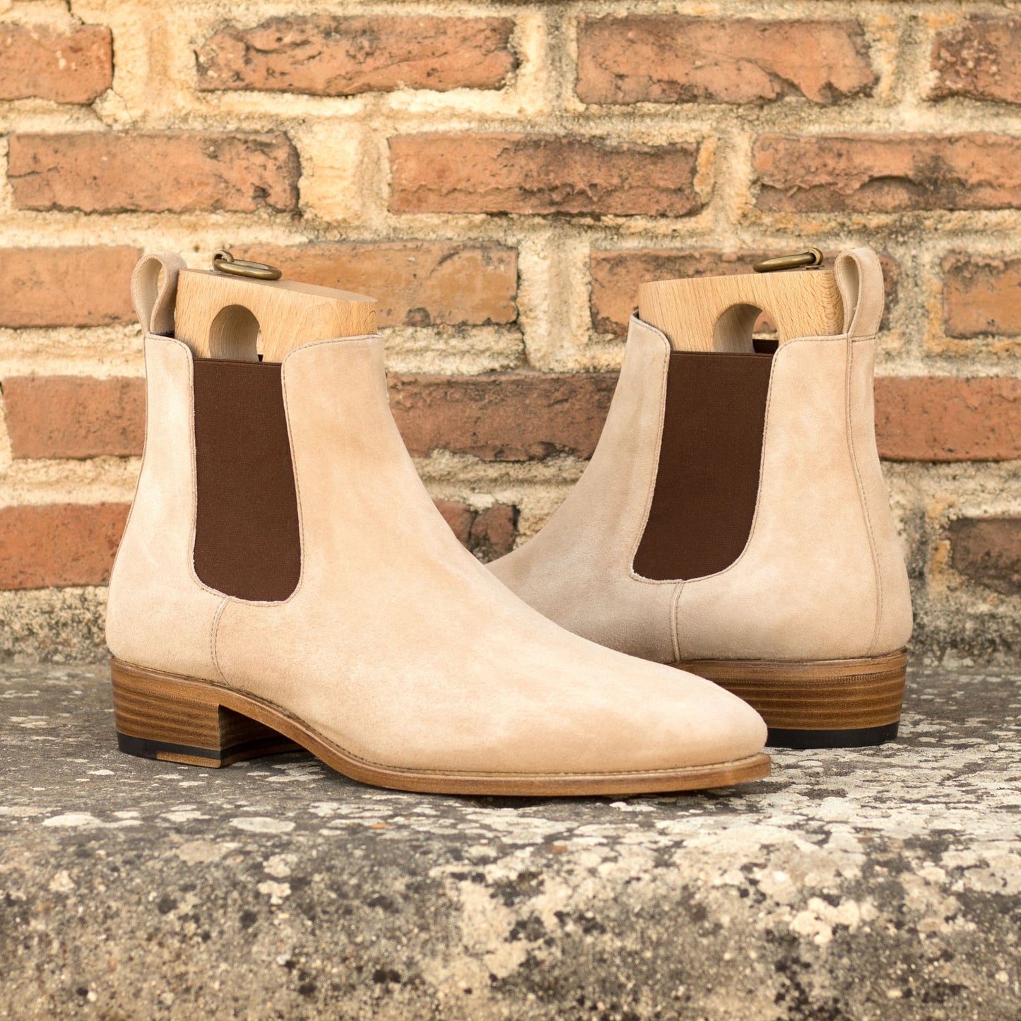 Stuart Beige Premium suede Leather chelsea boot