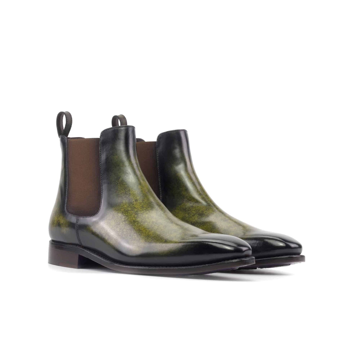 Royale Green Marble Touch Finish Leather chelsea boot