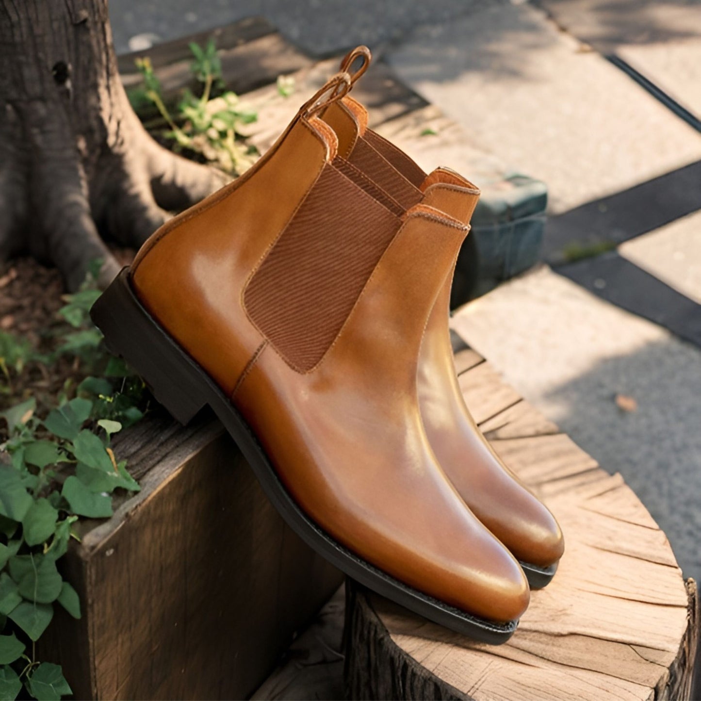 Bella Tan crust premium chelsea boot