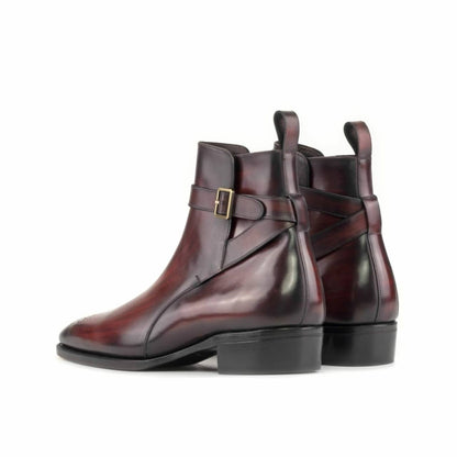 Luxury Patina Burgundy/cherry Leather Jodhpuri boot