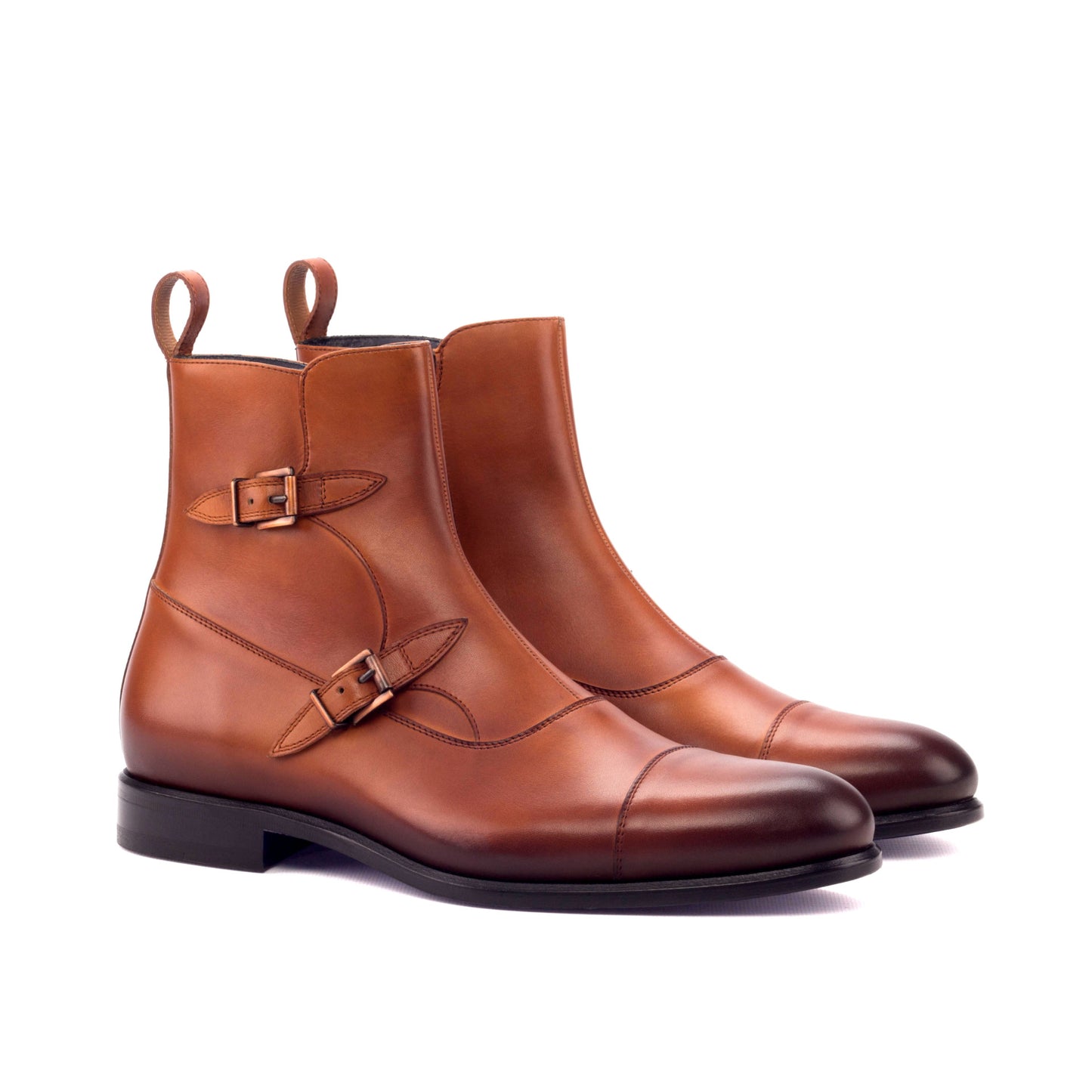 David Tan Crust with two tone  Leather Octavian Buckle boot