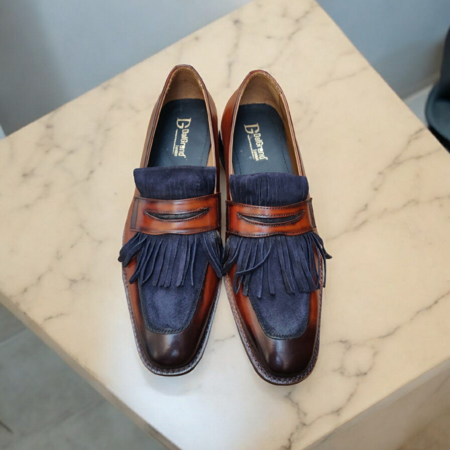 Adam Handpainted Fringe Navy blue Loafer