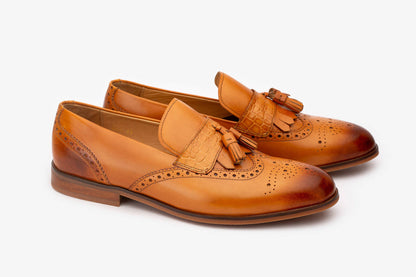 John Tan Wingtip Brogue Strap Tassel Loafer