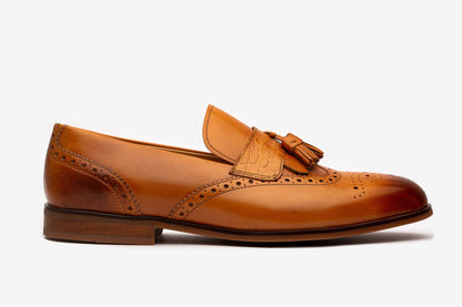 John Tan Wingtip Brogue Strap Tassel Loafer