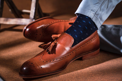 Cognac Blucher Brogue Luxury Tassel Penny Loafer