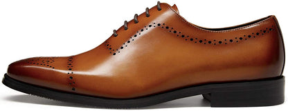 Paul Luxury Calf Leather Brogue Wholecut Derby Shoe