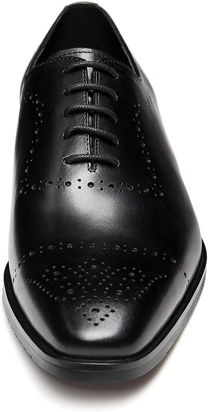 Allen Royal Black Calf Leather Brogue Wholecut Derby Shoe