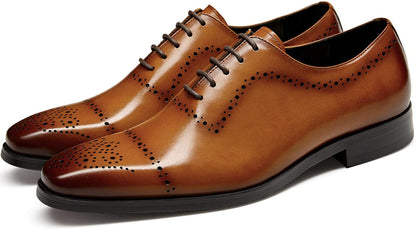 Paul Luxury Calf Leather Brogue Wholecut Derby Shoe