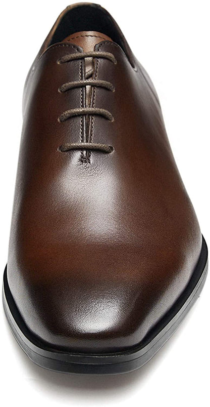 Luxury Brown Calf Leather Wholecut Derby Shoe