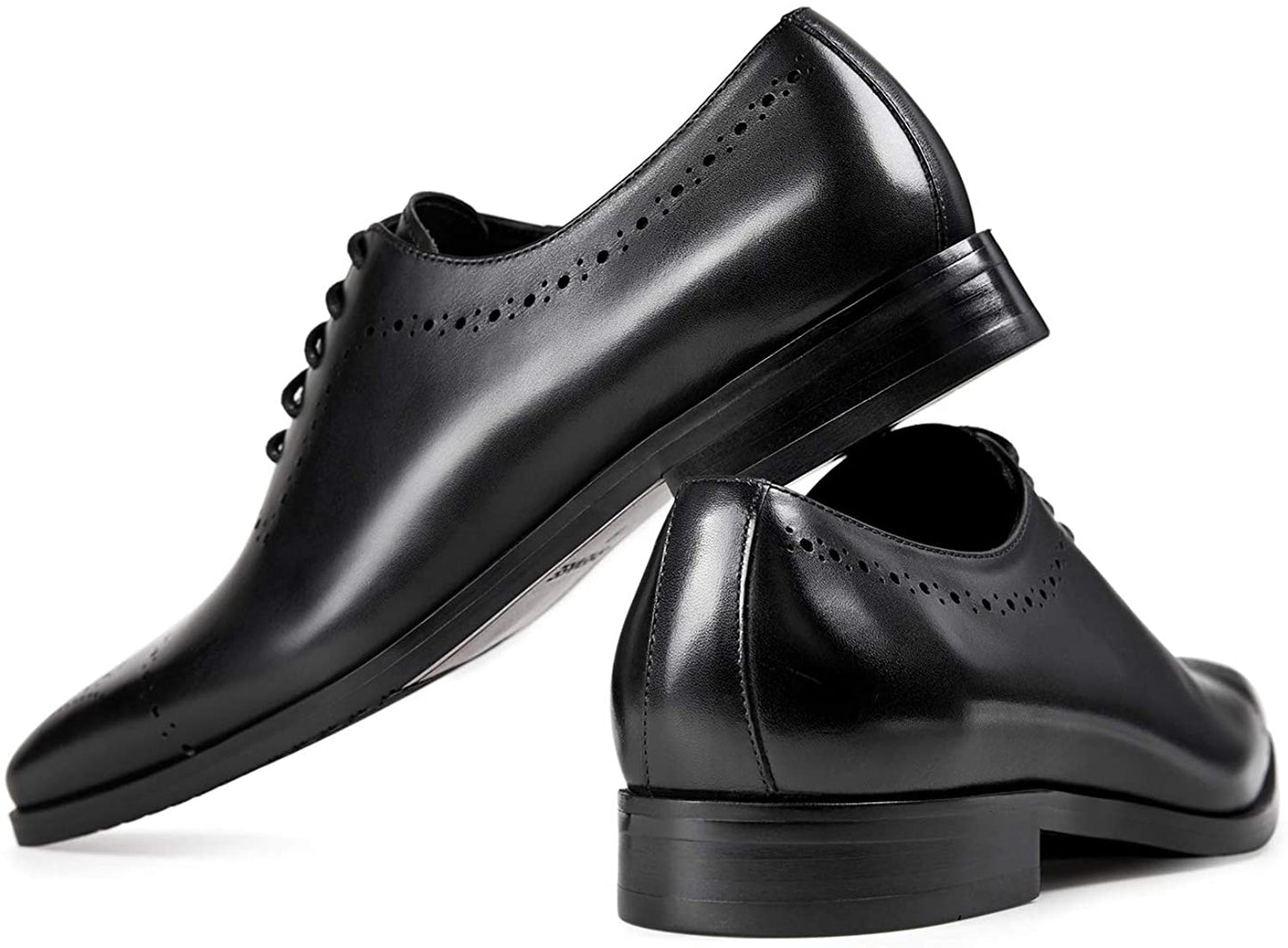 Allen Royal Black Calf Leather Brogue Wholecut Derby Shoe