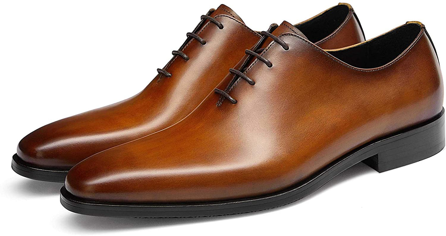 Zampa Premium Cognac Calf Leather Wholecut Derby Shoe