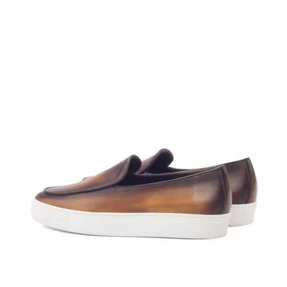 Martin Cognac Wood Texture Belgian Sneaker