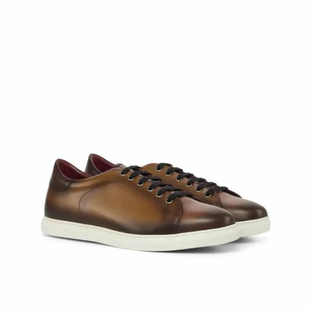 Alexander Cognac Handpainted Low Top Sneaker