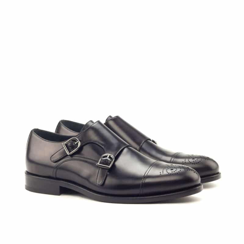 John Black Double Monk Strap Shoe