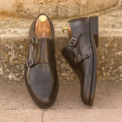 John Black Double Monk Strap Shoe