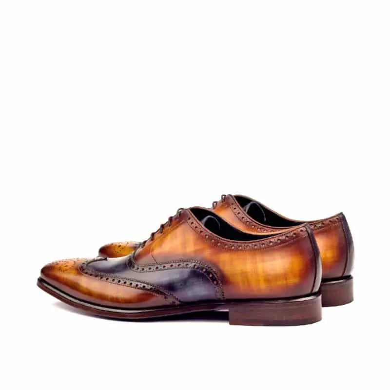 Robert Coffee & Tan Handpainted Mat Finish Full Brogue Shoe For Men