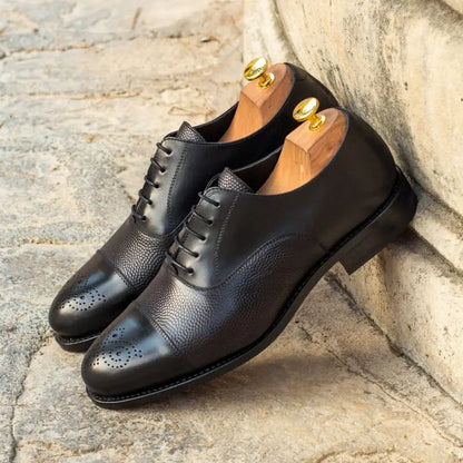 Dual Crust Milled Round Toe Design Leather Oxford Shoes