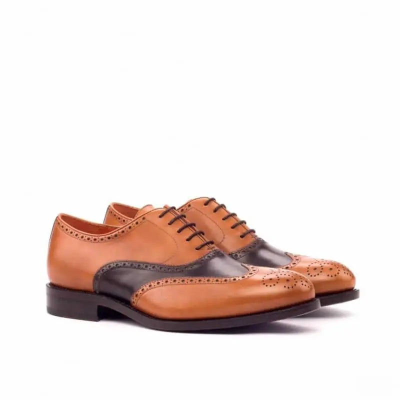 Stylish Double Shade Full Brogue Dress Shoe For Men