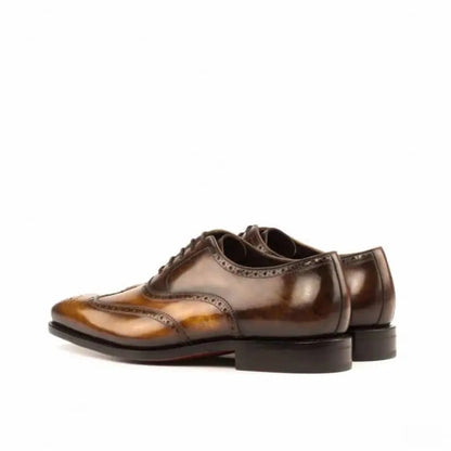 Luxury Congac Tabbacco Texture In Full Brogue Shoes