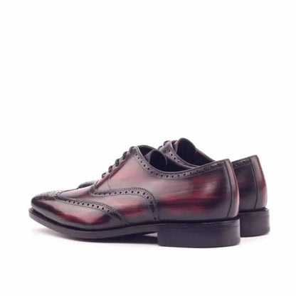 Burgundy Classical Black Two Tone Brogue Shoe For Men