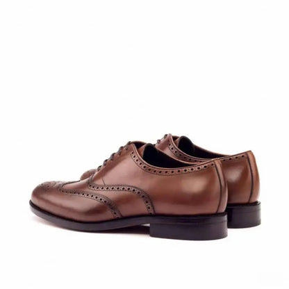 Classical Tan Dress Full Brogue shoe With Round Toe