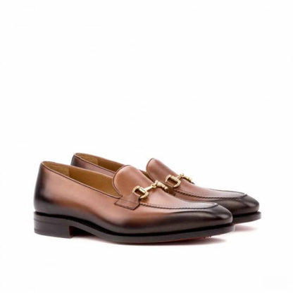 Cognac Black Two Tone Single Cut Buckle Loafer