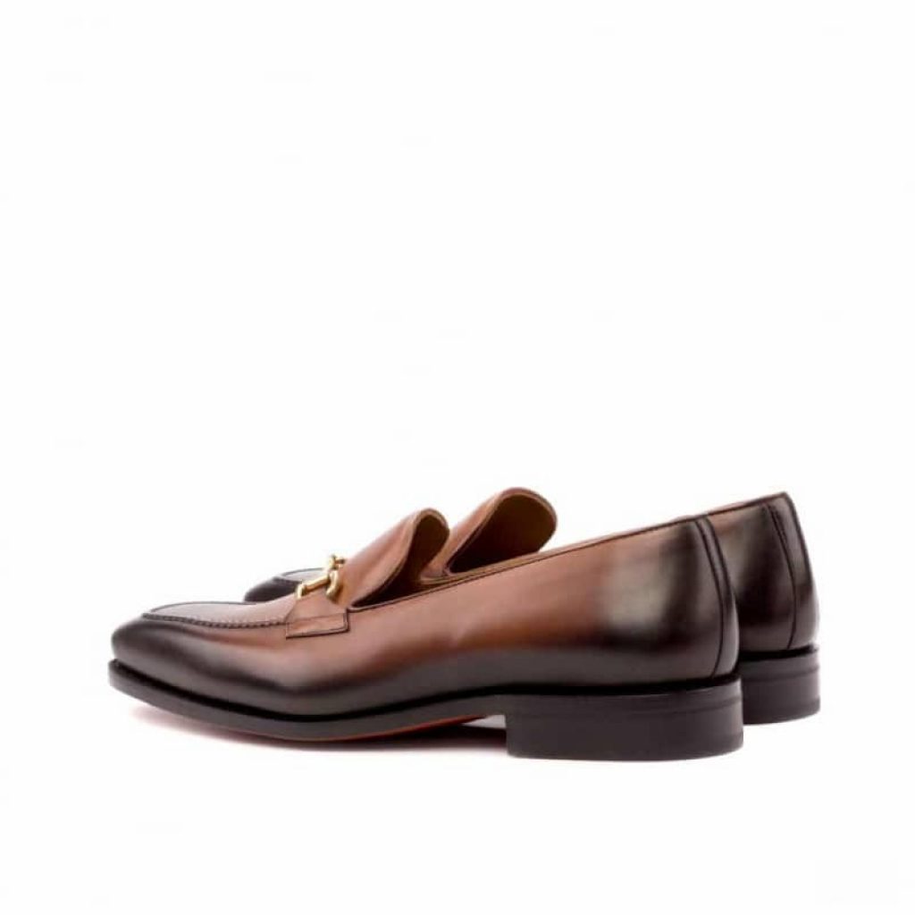 Cognac Black Two Tone Single Cut Buckle Loafer