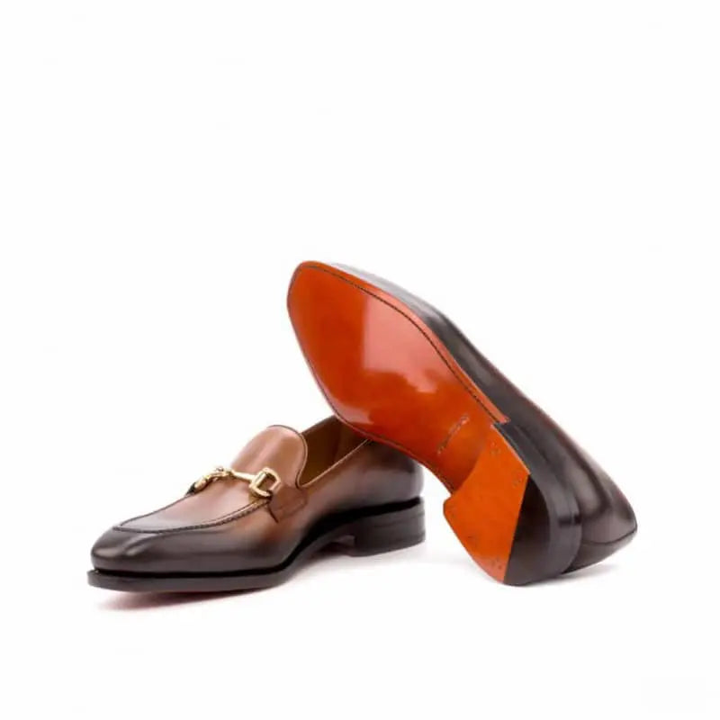 Cognac Black Two Tone Single Cut Buckle Loafer