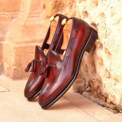 Dapper Burgundy Tassel Penny Loafer