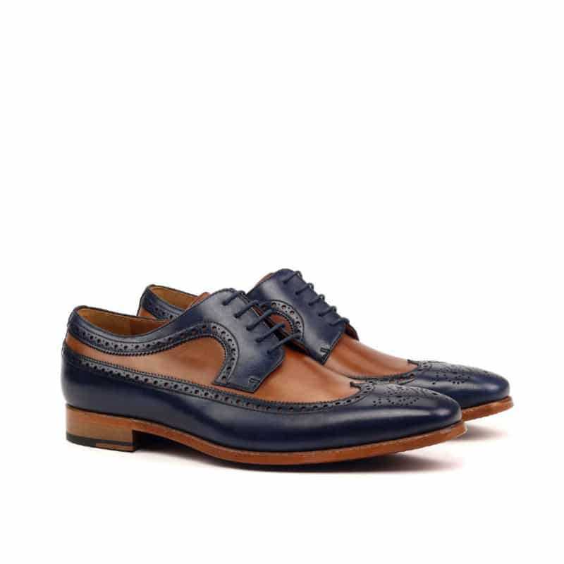 Classical Longwing Royal Black Tan Leather Brogue Shoe For Men