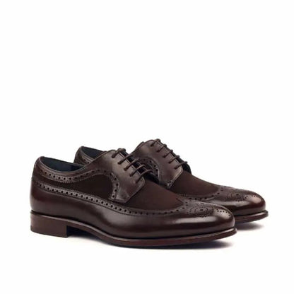 Longwing Brown Crust And Suede Leather Brogue Shoe For Men