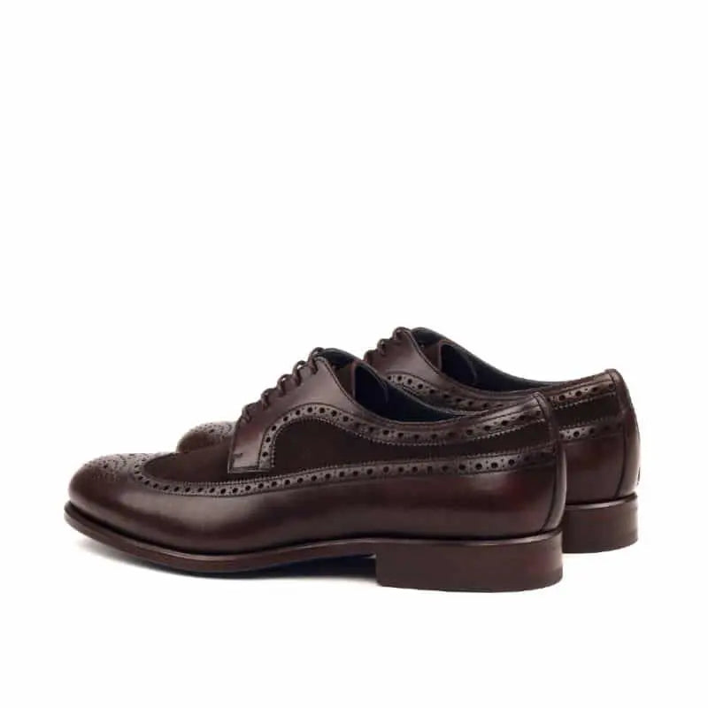 Longwing Brown Crust And Suede Leather Brogue Shoe For Men