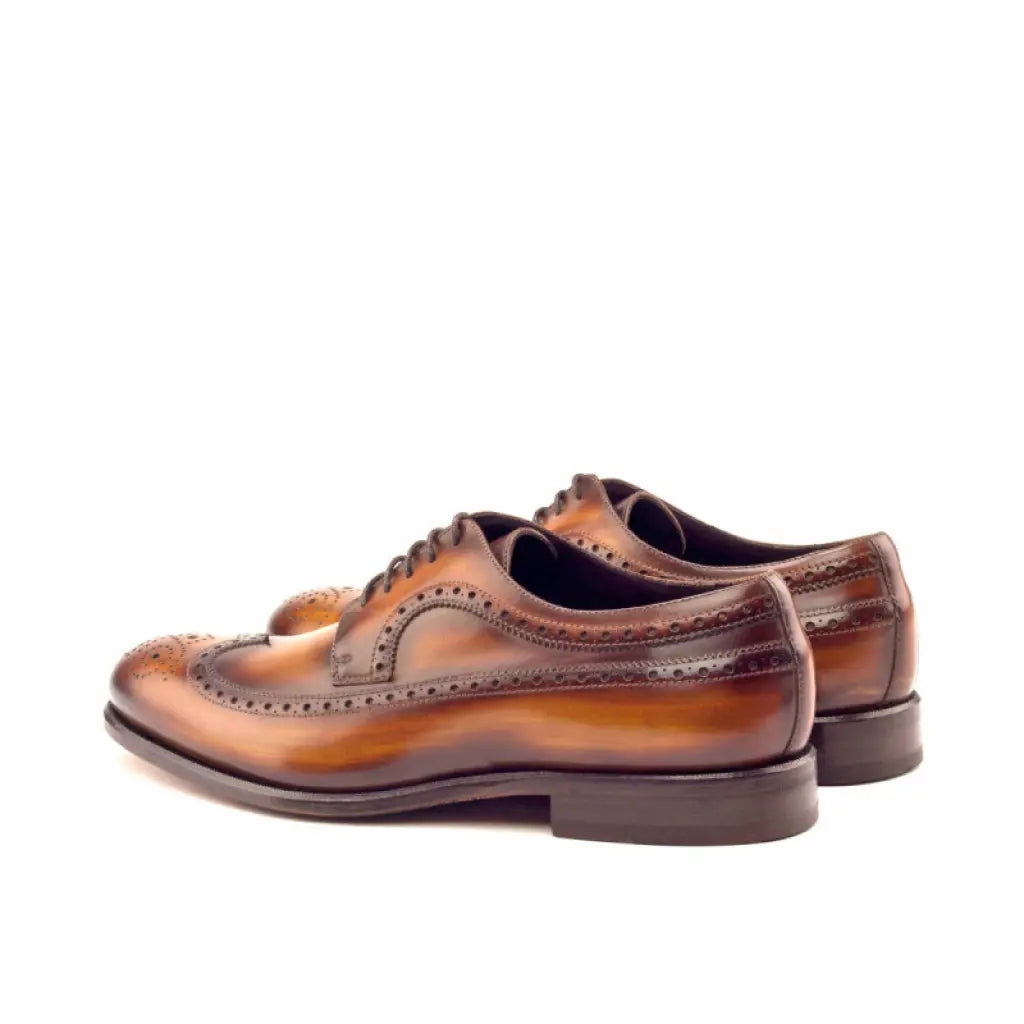 Cognac Wood-Finish Longwing Brogue Shoe