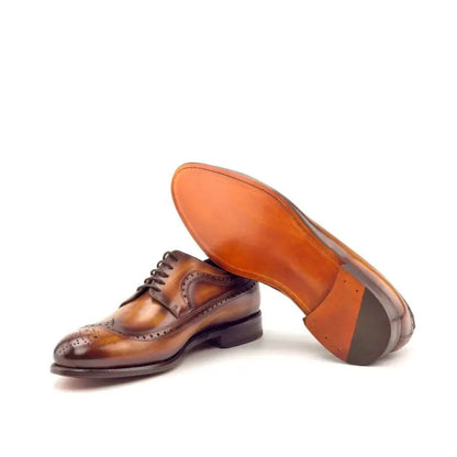 Cognac Wood-Finish Longwing Brogue Shoe