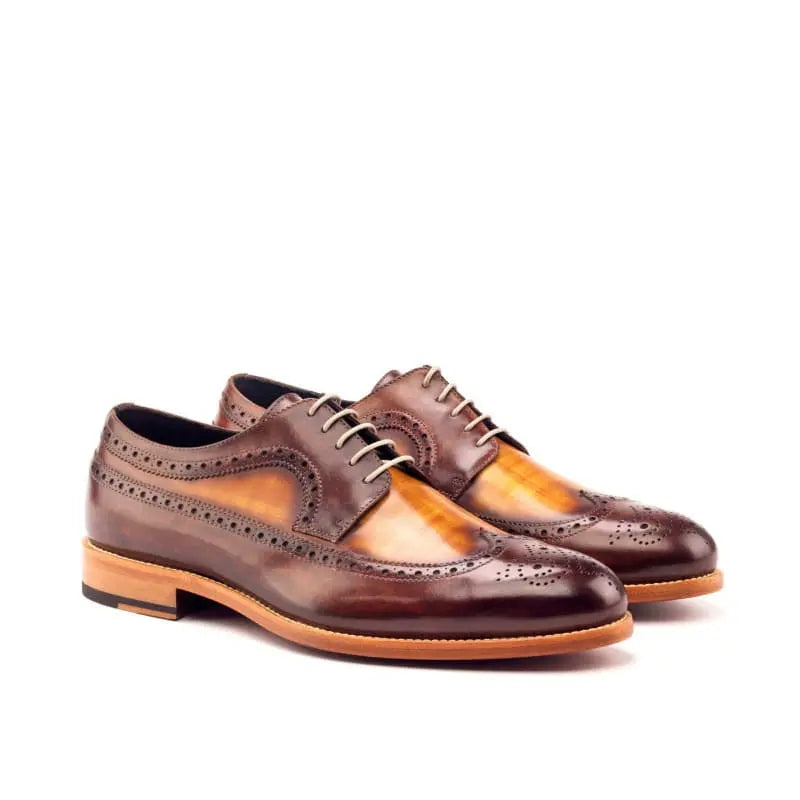 Brown & Tan Wood Shade Brogue Shoe For Men