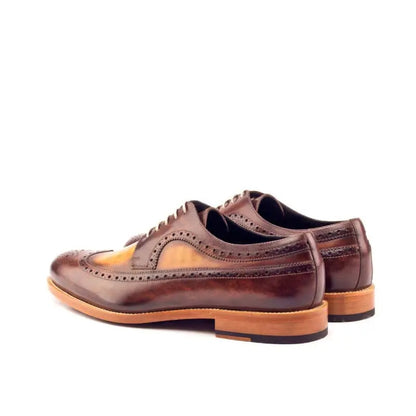 Brown & Tan Wood Shade Brogue Shoe For Men