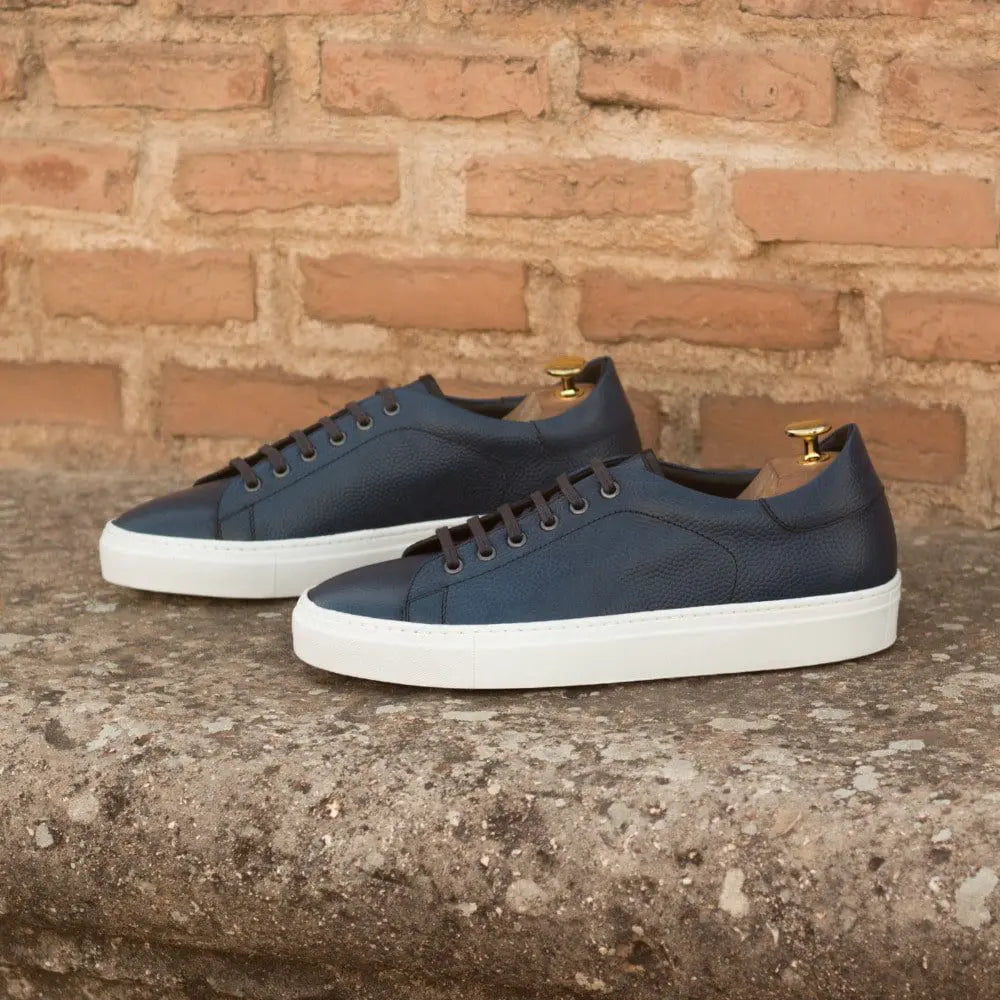 Carlos Navy Blue Milled Sneakers