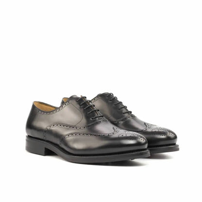 John Full Black Calf Brogue Shoes